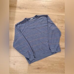 Katin Men's Insideout Blue and Pink Striped Crewneck Sweater